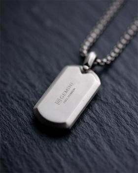 Preview: Halskette aus Volltitan mit blauem Jeremejevit-Stein - Imperium Blue